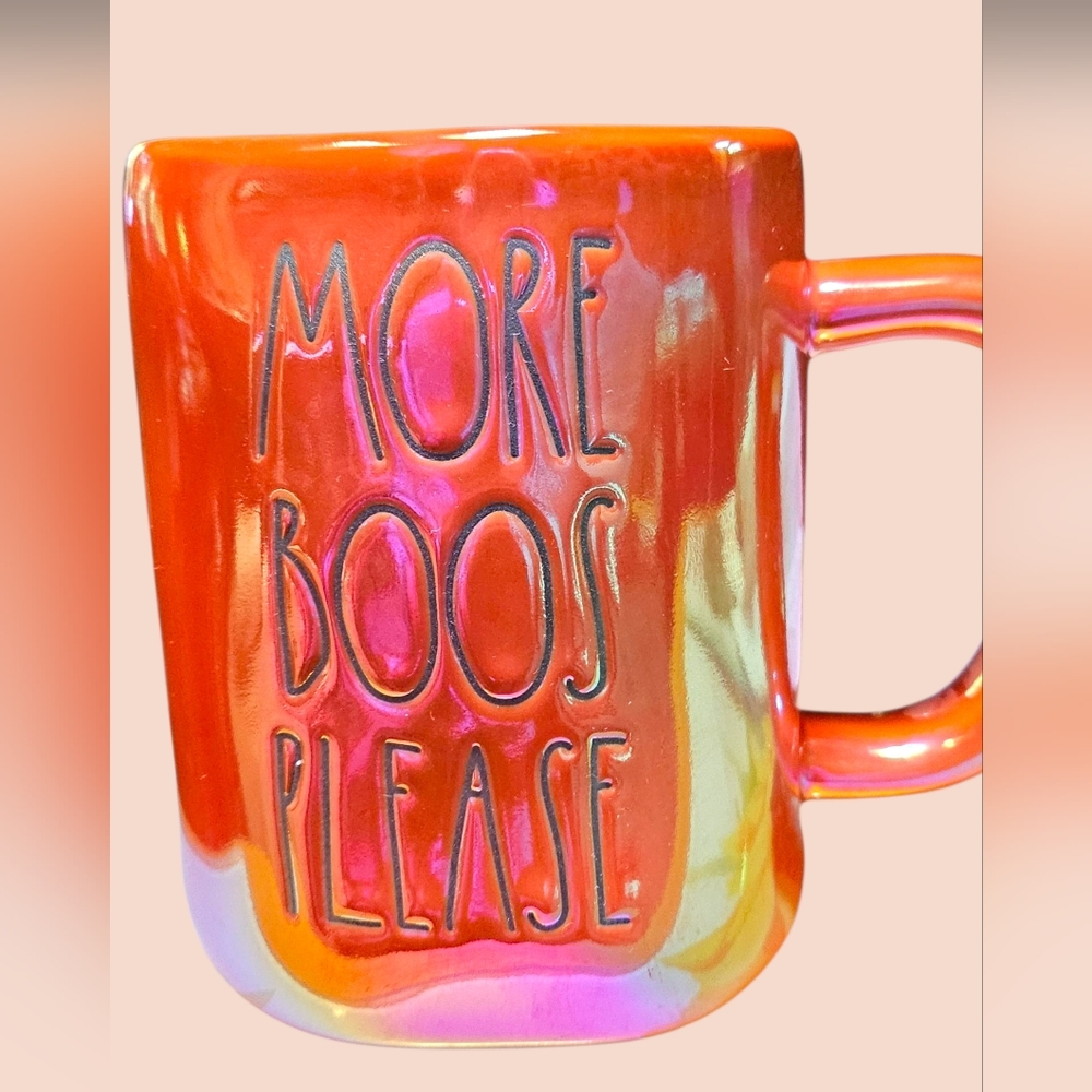 Rae Dunn Iridescent More Boos Please Orange Pumpkin Mug